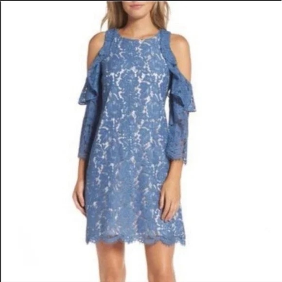 Eliza J Cold Shoulder Lace Dress Size 14 - Picture 1 of 7